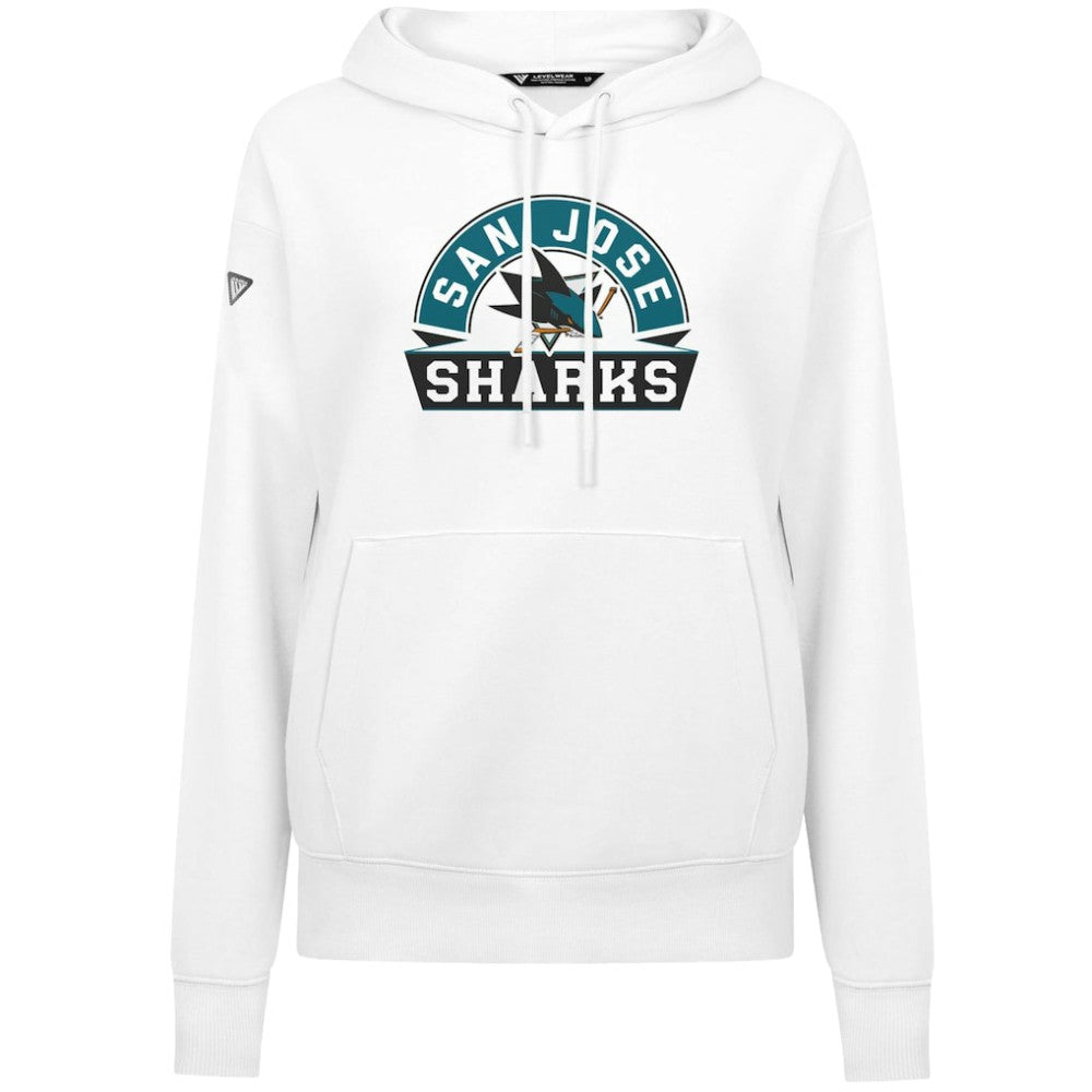 San Jose Sharks Levelwear Women's Adorn Banner Arch Pullover Hoodie - White | US 203146177