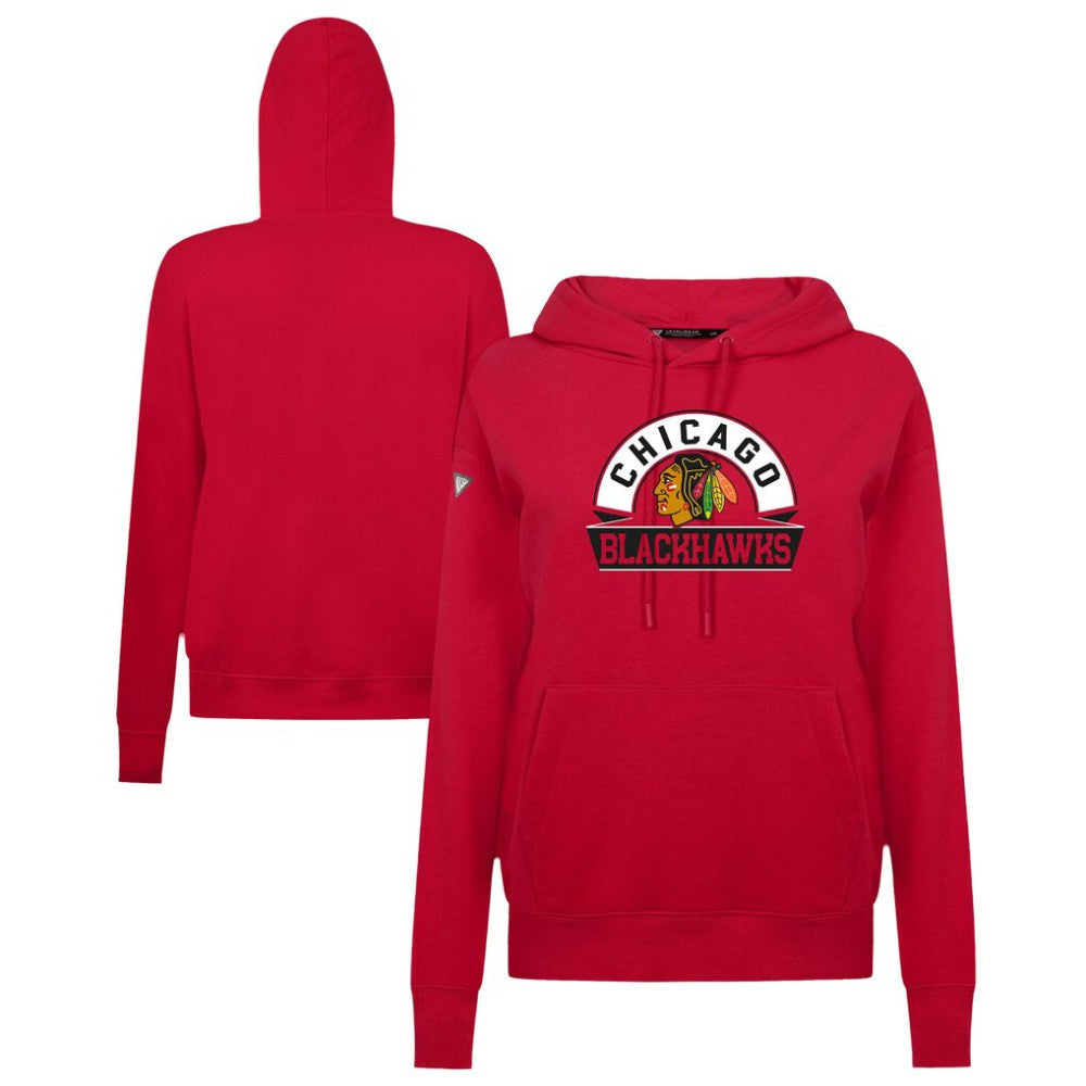 Chicago Blackhawks Levelwear Women's Adorn Banner Arch Pullover Hoodie - Red | US 203146181