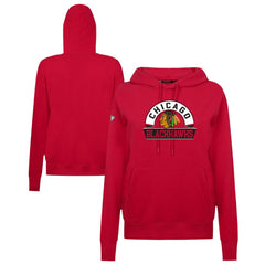 Chicago Blackhawks Levelwear Women's Adorn Banner Arch Pullover Hoodie - Red | US 203146181