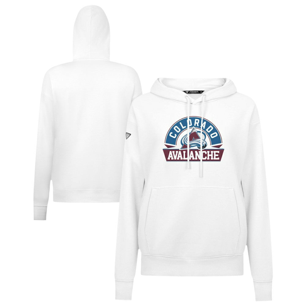 Colorado Avalanche Levelwear Women's Adorn Banner Arch Pullover Hoodie - White | US 203146189