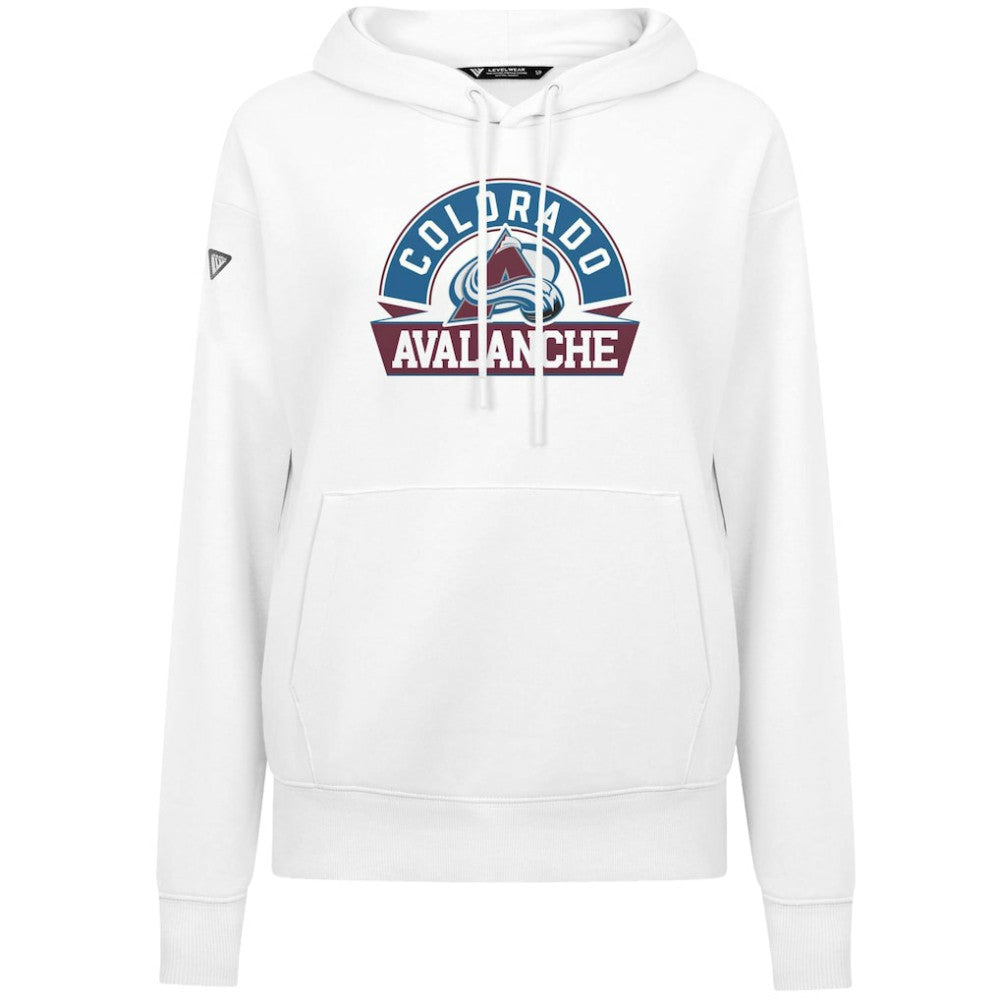 Colorado Avalanche Levelwear Women's Adorn Banner Arch Pullover Hoodie - White | US 203146189