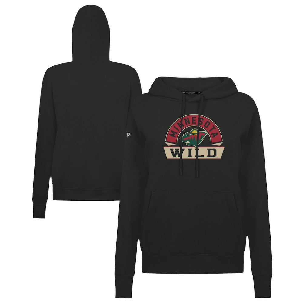 Minnesota Wild Levelwear Women's Adorn Banner Arch Pullover Hoodie - Black | US 203146190