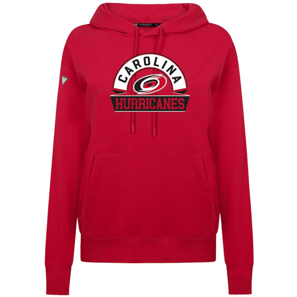 Carolina Hurricanes Levelwear Women's Adorn Banner Arch Pullover Hoodie - Red | US 203146191