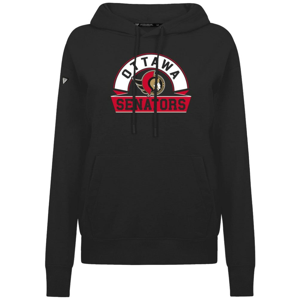 Ottawa Senators Levelwear Women's Adorn Banner Arch Pullover Hoodie - Black | US 203146195