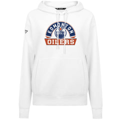 Edmonton Oilers Levelwear Women's Adorn Banner Arch Pullover Hoodie - White | US 203146201