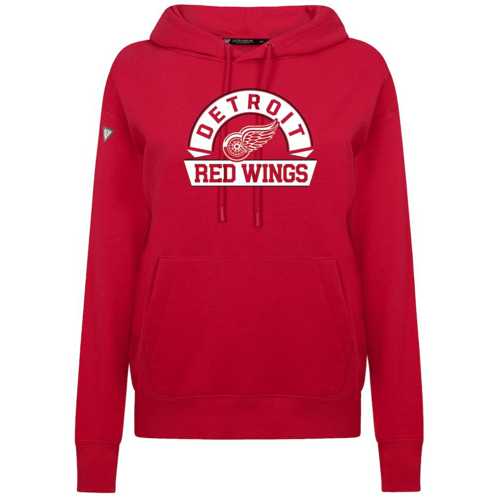 Detroit Red Wings Levelwear Women's Adorn Banner Arch Pullover Hoodie - Red | US 203146202