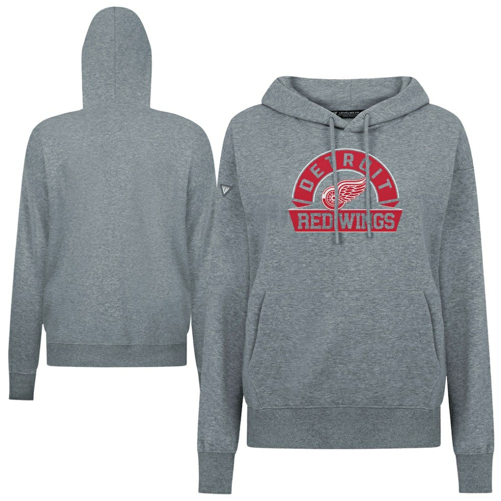 Detroit Red Wings Levelwear Women's Adorn Banner Arch Pullover Hoodie - Gray | US 203146204