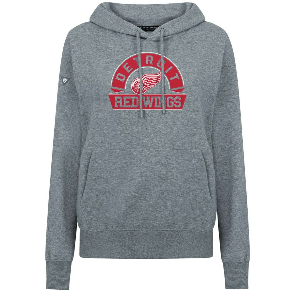 Detroit Red Wings Levelwear Women's Adorn Banner Arch Pullover Hoodie - Gray | US 203146204