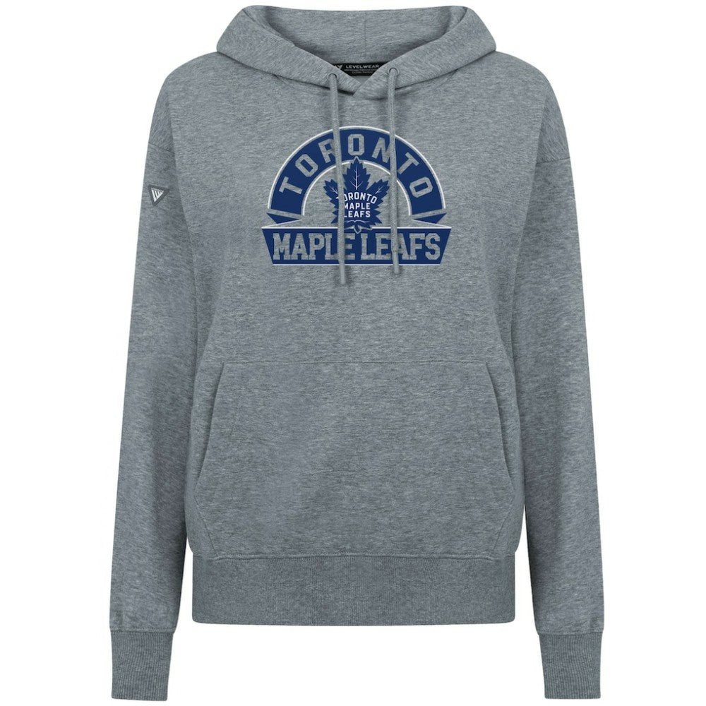 Toronto Maple Leafs Levelwear Women's Adorn Banner Arch Pullover Hoodie - Gray | US 203146206