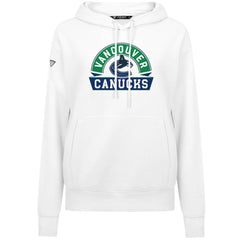 Vancouver Canucks Levelwear Women's Adorn Banner Arch Pullover Hoodie - White | US 203146210