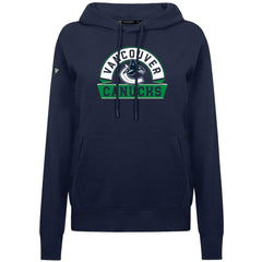 Vancouver Canucks Levelwear Women's Adorn Banner Arch Pullover Hoodie - Navy | US 203146211