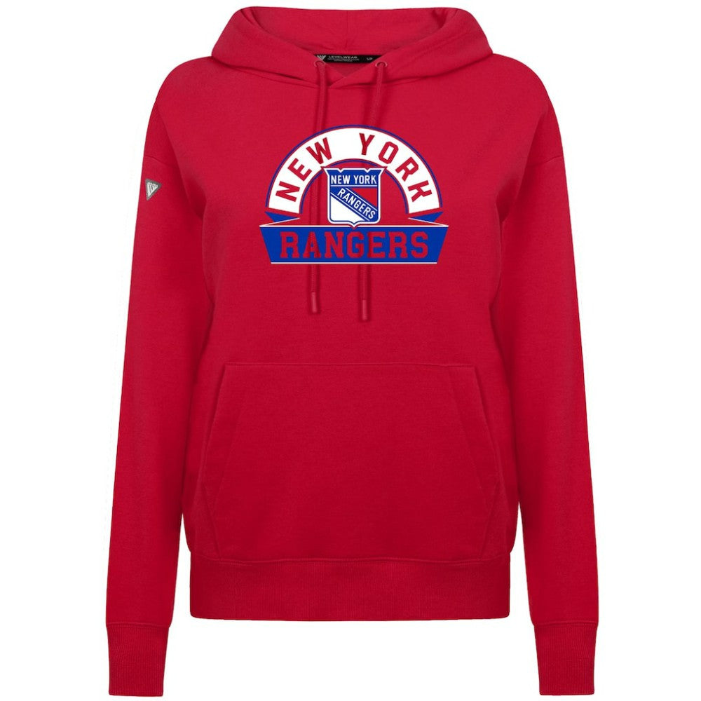 New York Rangers Levelwear Women's Adorn Banner Arch Pullover Hoodie - Red | US 203146213