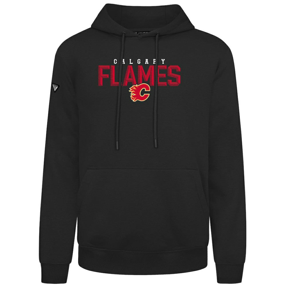 Calgary Flames Levelwear Podium Carve Pullover Hoodie - Black | US 203146369