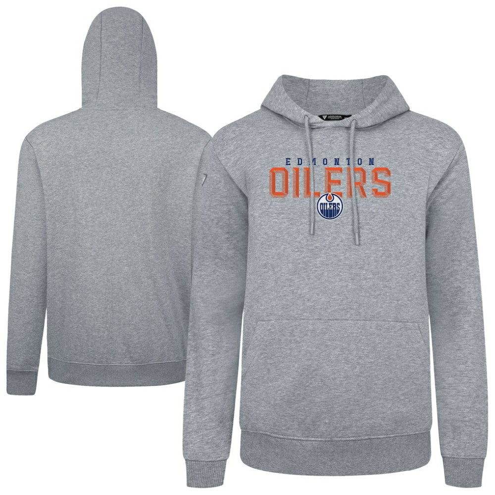 Edmonton Oilers Levelwear Podium Carve Pullover Hoodie - Gray | US 203146371