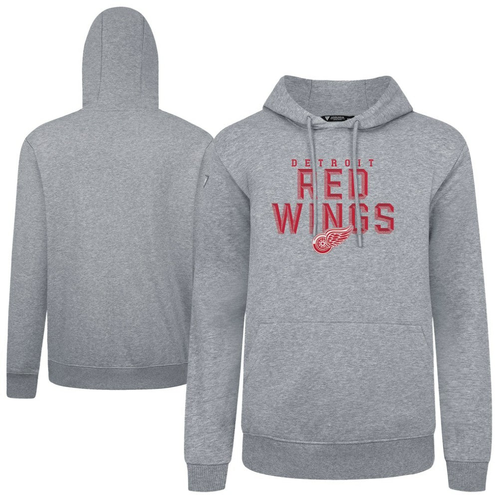 Detroit Red Wings Levelwear Podium Carve Pullover Hoodie - Gray | US 203146375