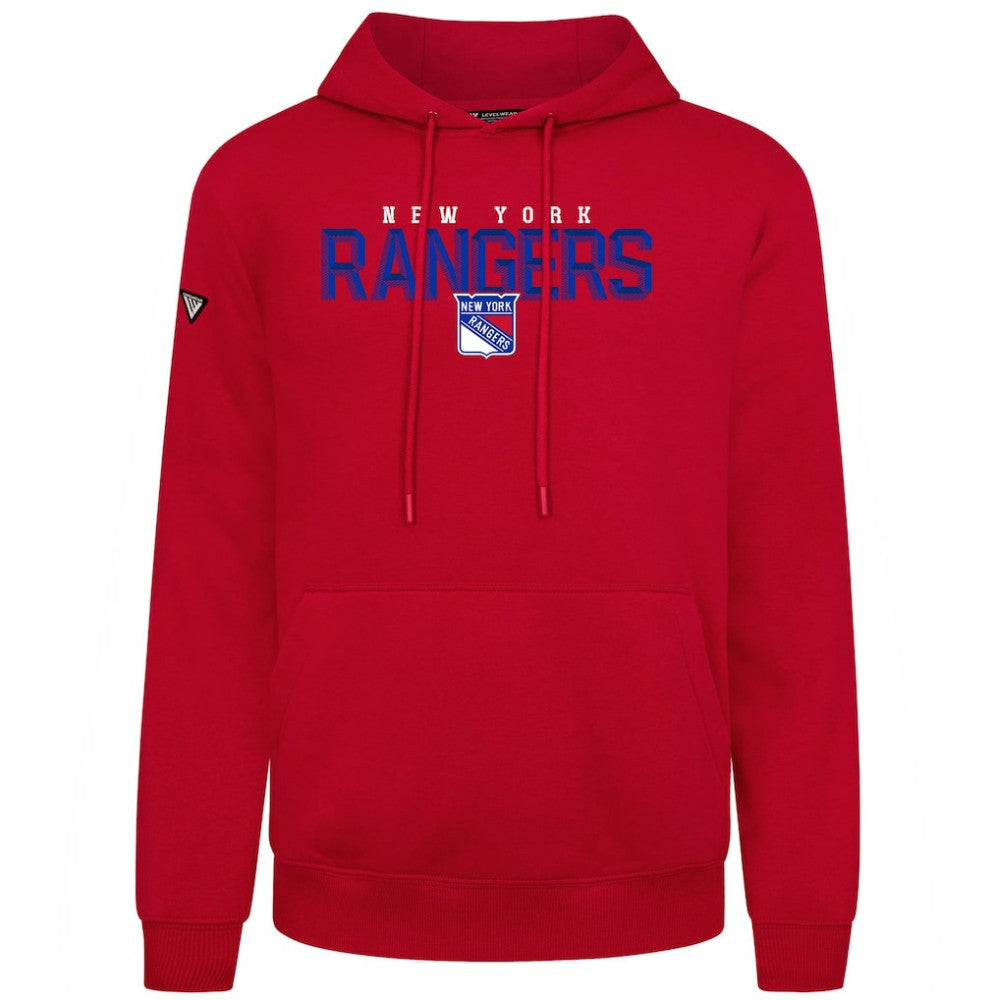 New York Rangers Levelwear Podium Carve Pullover Hoodie - Red | US 203146379
