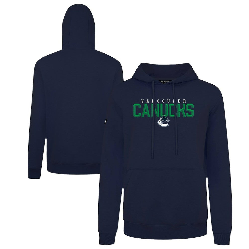 Vancouver Canucks Levelwear Podium Carve Pullover Hoodie - Navy | US 203146382