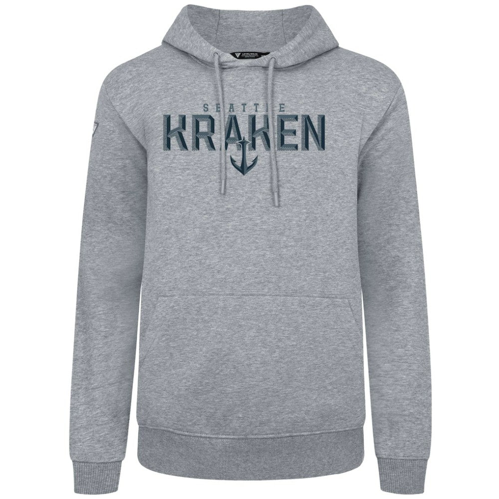 Seattle Kraken Levelwear Podium Carve Pullover Hoodie - Gray | US 203146393