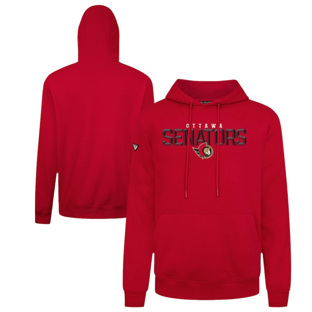 Ottawa Senators Levelwear Podium Carve Pullover Hoodie - Red | US 203146394