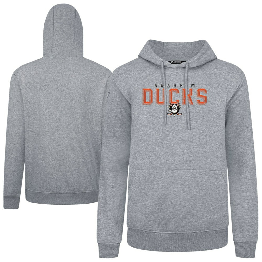 Anaheim Ducks Levelwear Podium Carve Pullover Hoodie - Gray | US 203146396