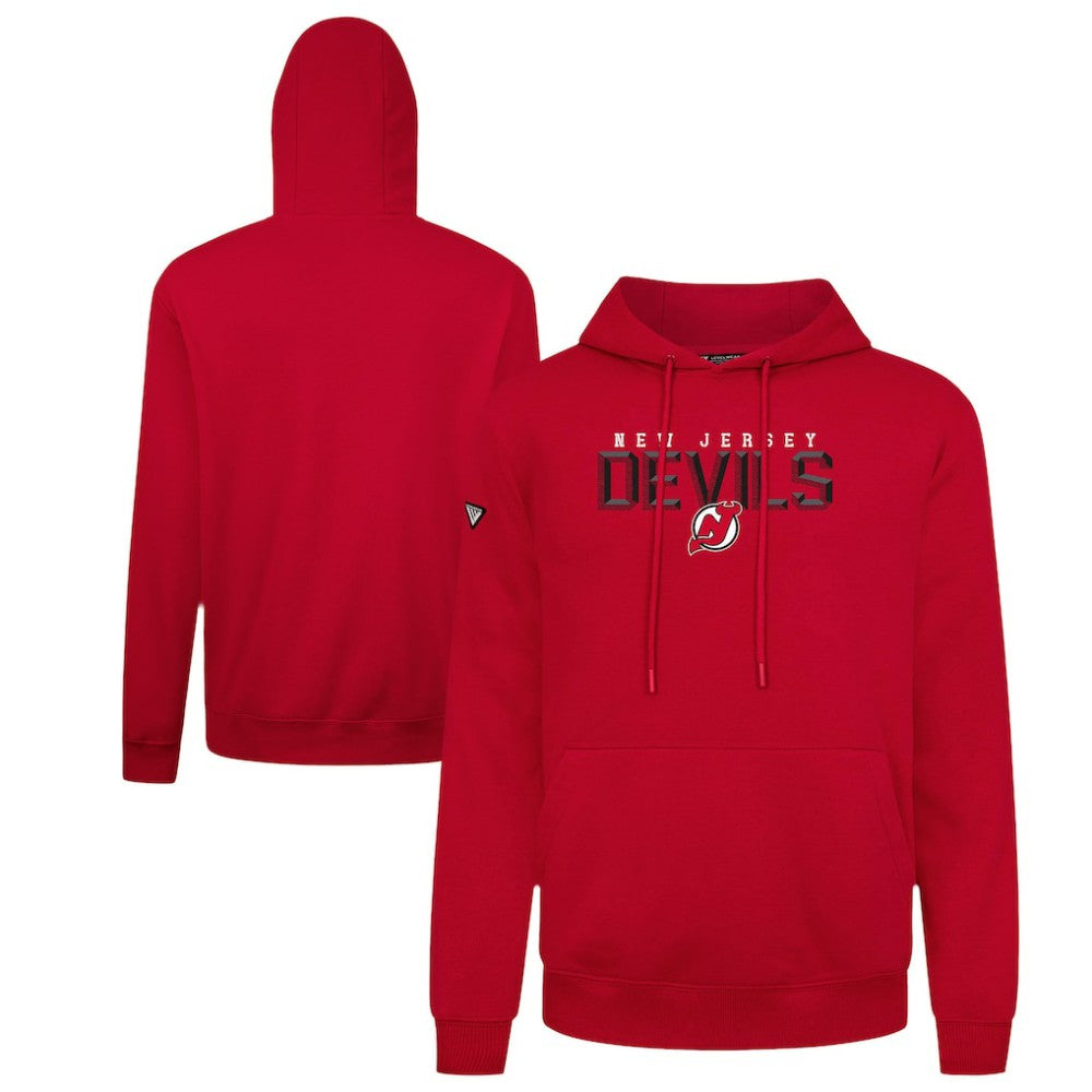 New Jersey Devils Levelwear Podium Carve Pullover Hoodie - Red | US 203146399
