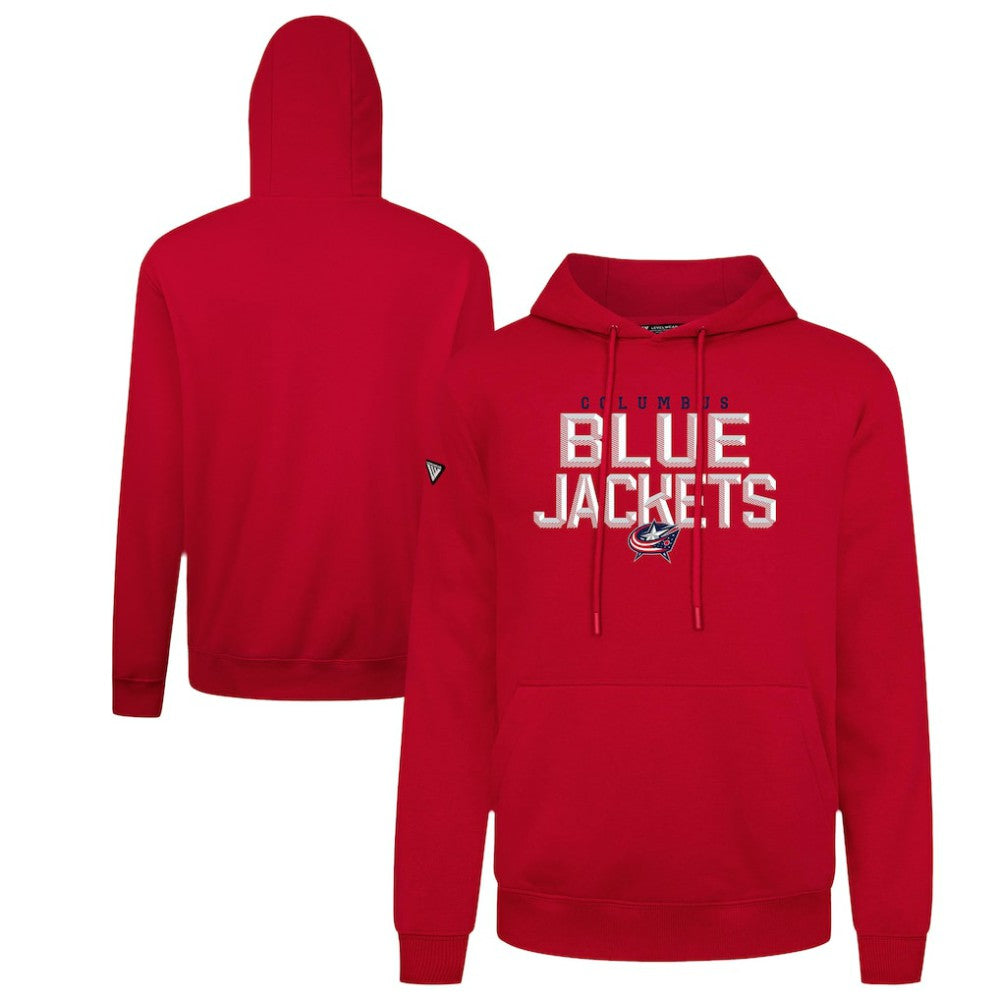 Columbus Blue Jackets Levelwear Podium Carve Pullover Hoodie - Red | US 203146430
