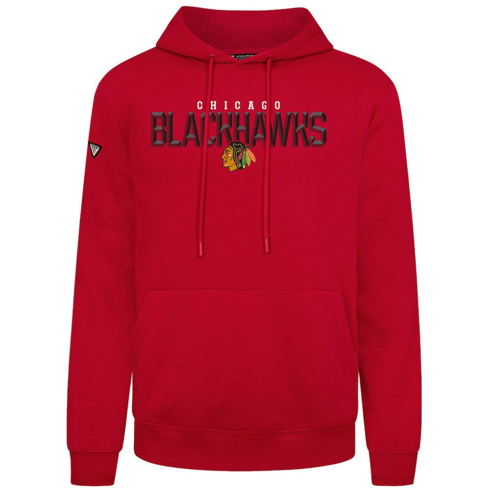 Chicago Blackhawks Levelwear Podium Carve Pullover Hoodie - Red | US 203146433