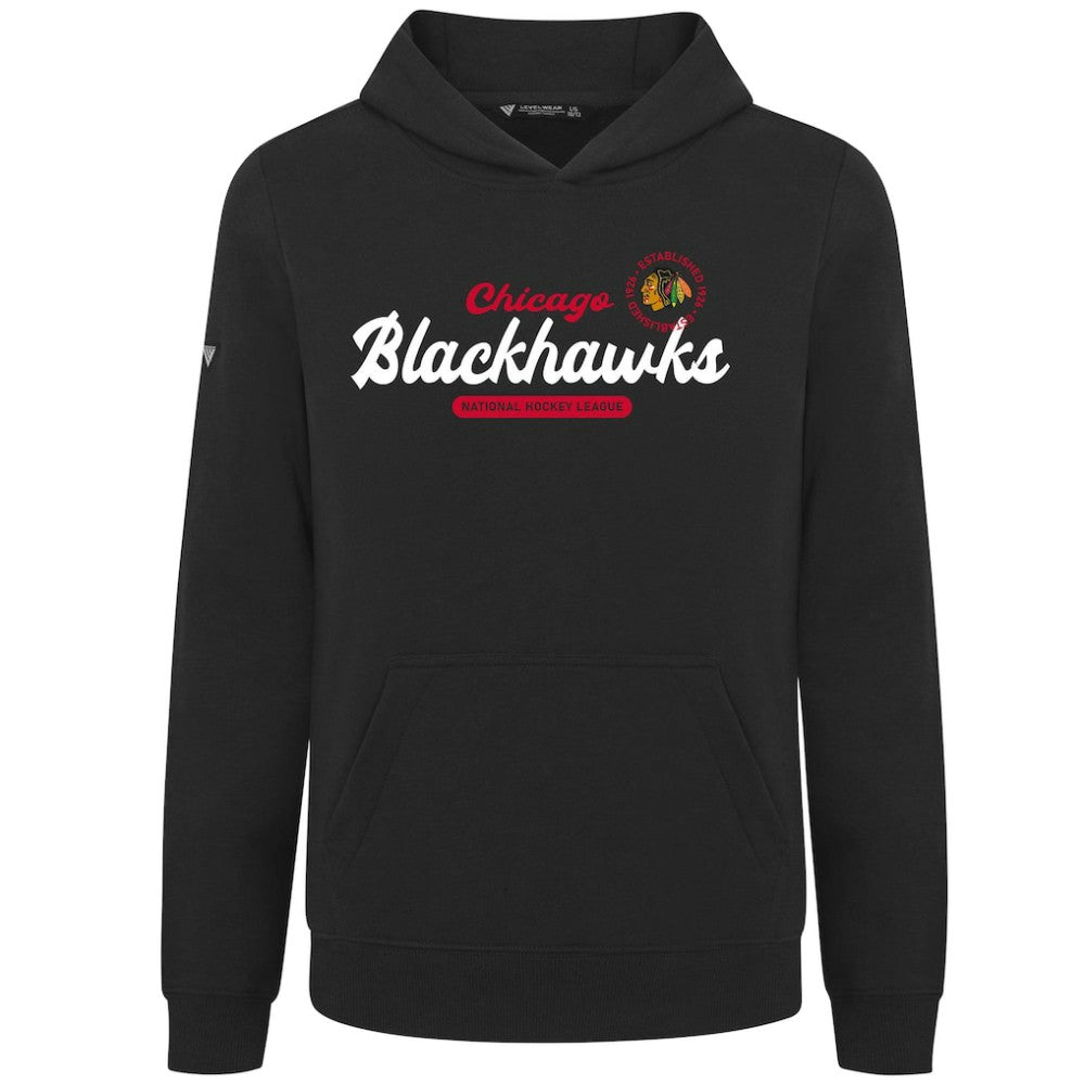 Chicago Blackhawks Levelwear Youth Podium Monument Pullover Hoodie - Black | US 203146442
