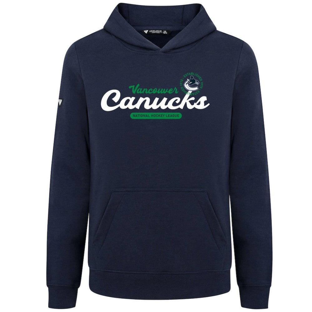Vancouver Canucks Levelwear Youth Podium Monument Pullover Hoodie - Navy | US 203146447