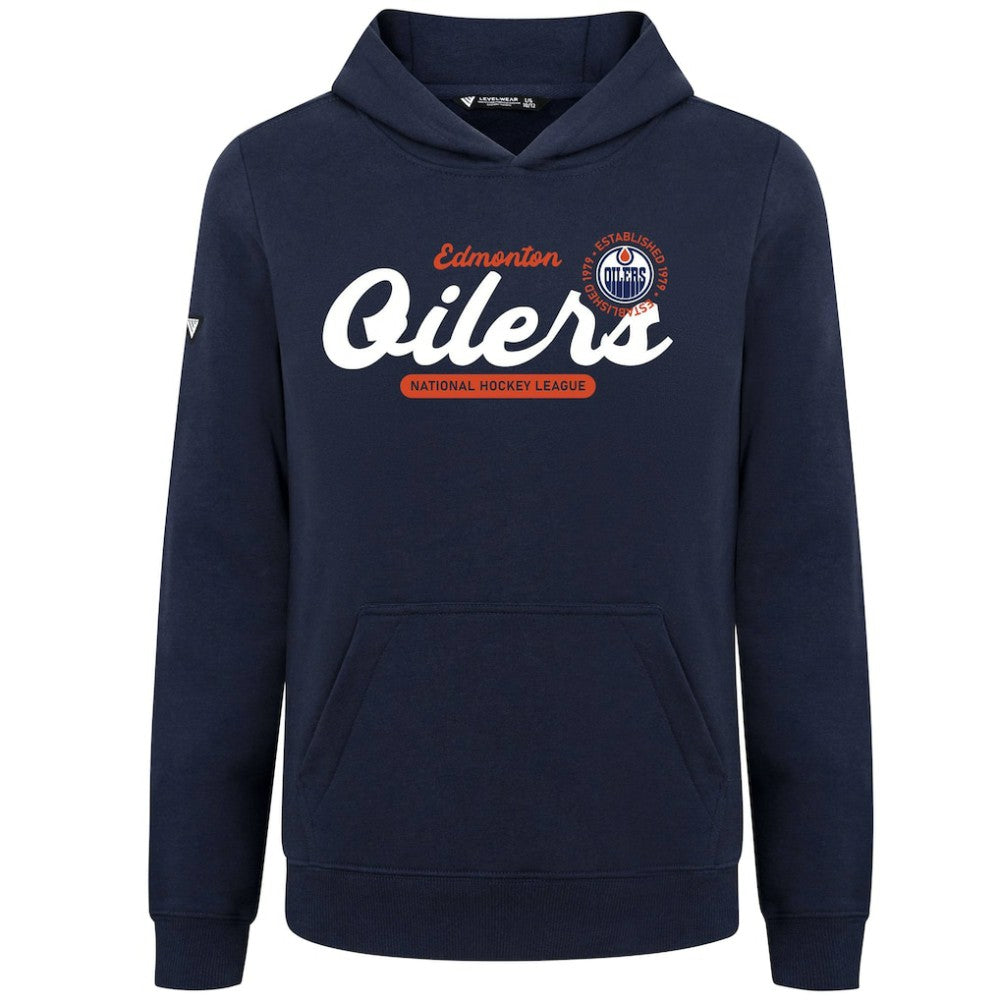 Edmonton Oilers Levelwear Youth Podium Monument Pullover Hoodie - Navy | US 203146450