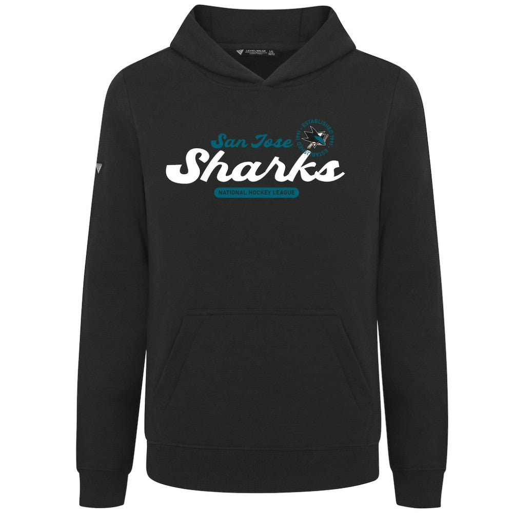 San Jose Sharks Levelwear Youth Podium Monument Pullover Hoodie - Black | US 203146457
