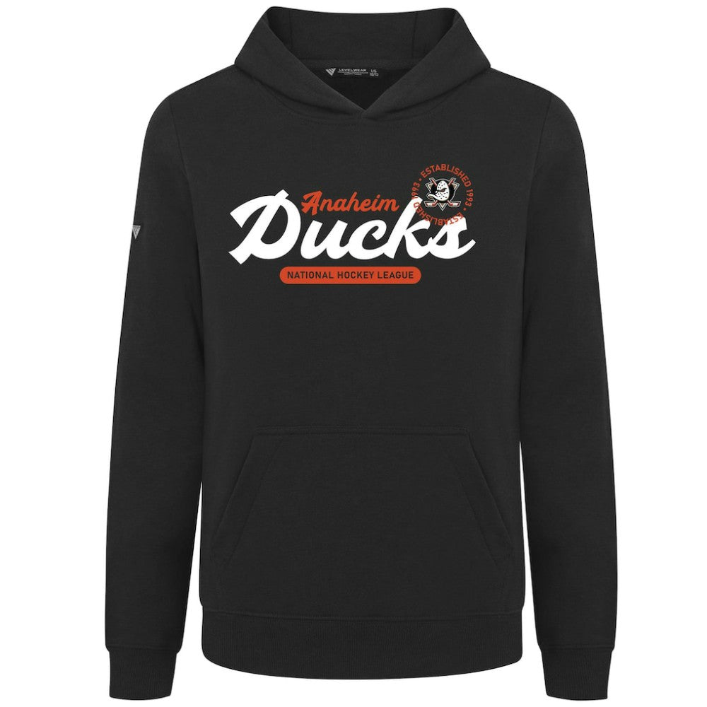 Anaheim Ducks Levelwear Youth Podium Monument Pullover Hoodie - Black | US 203146464
