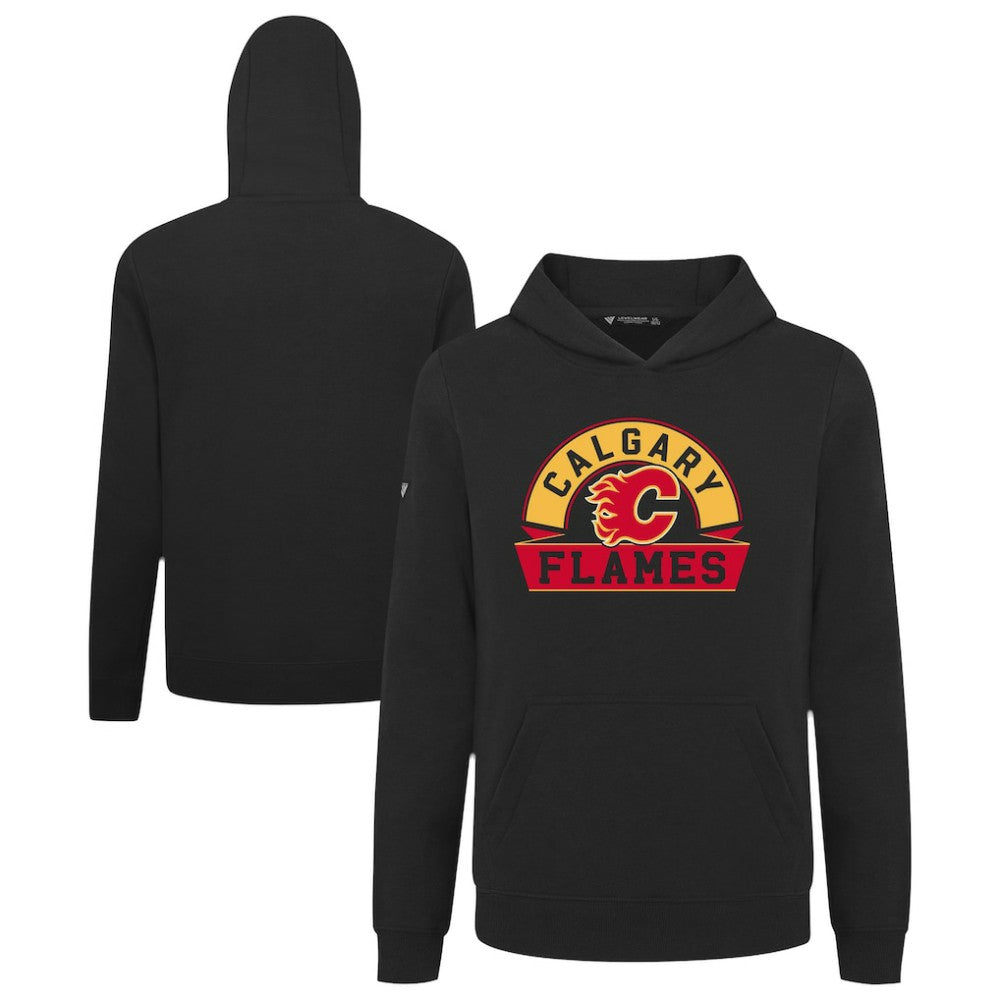 Calgary Flames Levelwear Youth Podium Banner Arch Pullover Hoodie - Black | US 203146470