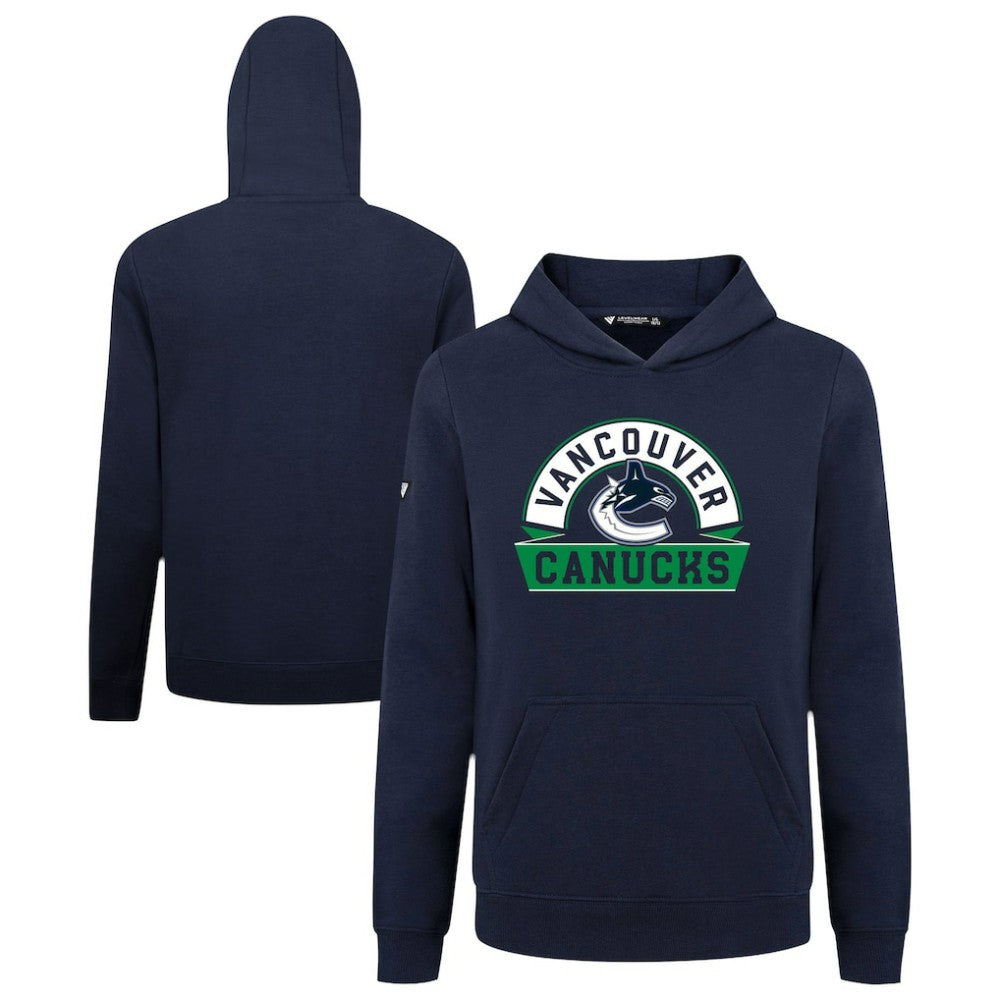 Vancouver Canucks Levelwear Youth Podium Banner Arch Pullover Hoodie - Navy | US 203146472
