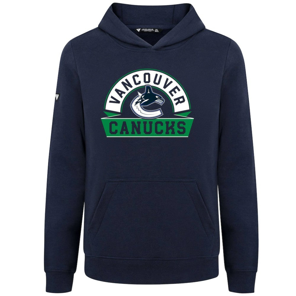 Vancouver Canucks Levelwear Youth Podium Banner Arch Pullover Hoodie - Navy | US 203146472