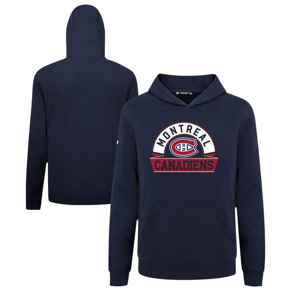 Montreal Canadiens Levelwear Youth Podium Banner Arch Pullover Hoodie - Navy | US 203146473