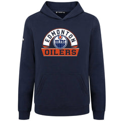 Edmonton Oilers Levelwear Youth Podium Banner Arch Pullover Hoodie - Navy | US 203146474