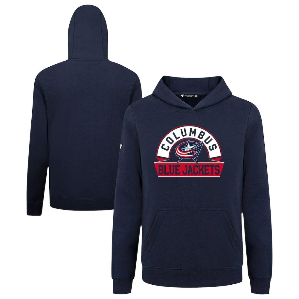 Columbus Blue Jackets Levelwear Youth Podium Banner Arch Pullover Hoodie - Navy | US 203146485