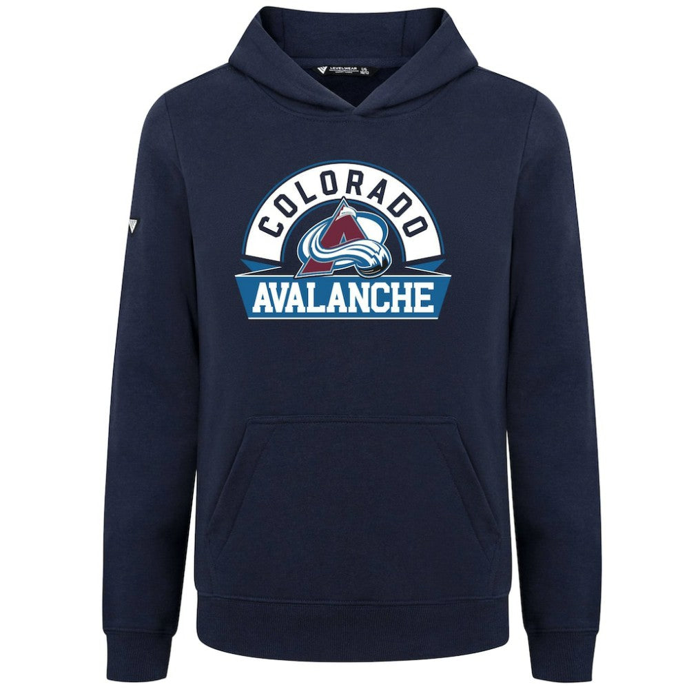 Colorado Avalanche Levelwear Youth Podium Banner Arch Pullover Hoodie - Navy | US 203146487