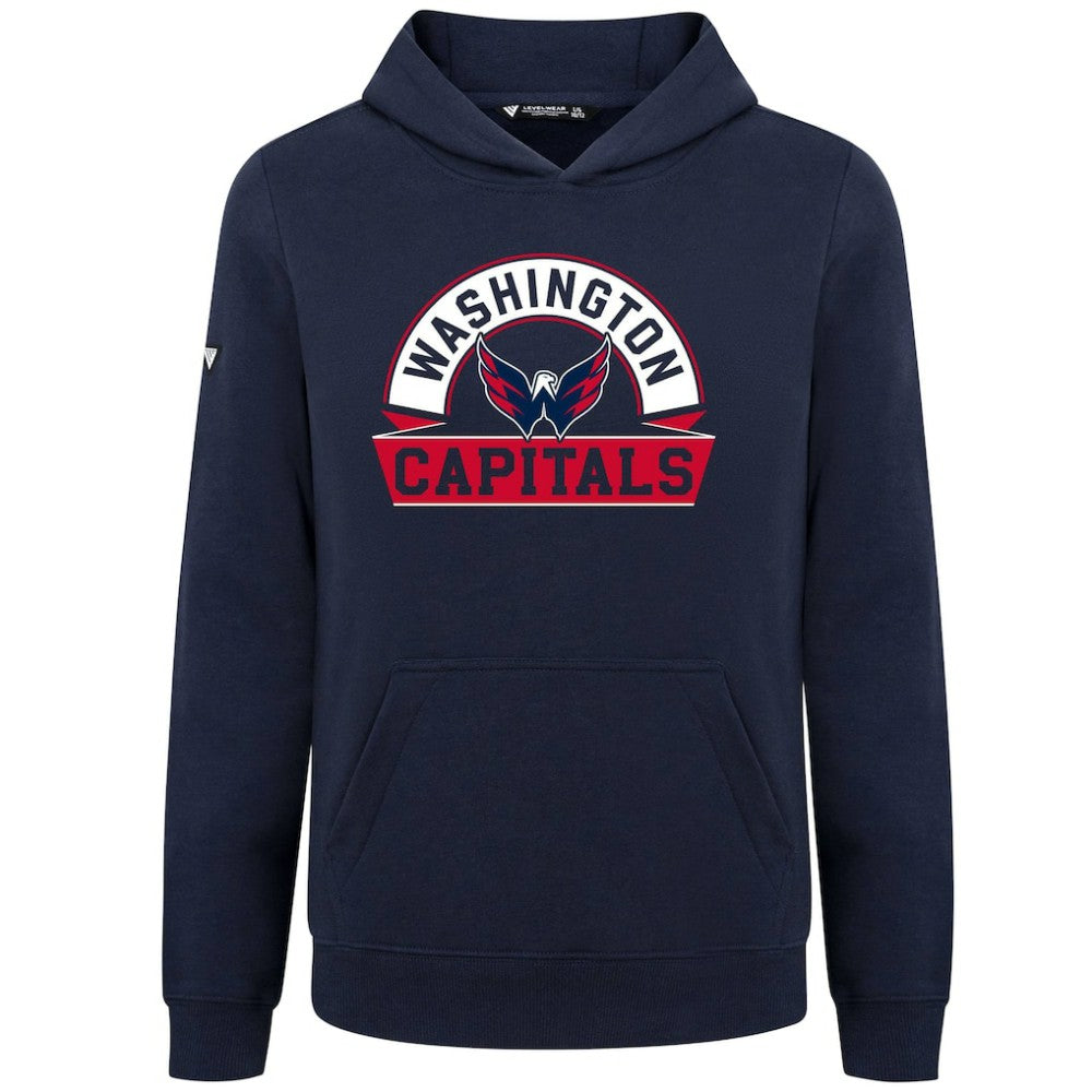 Washington Capitals Levelwear Youth Podium Banner Arch Pullover Hoodie - Navy | US 203146490