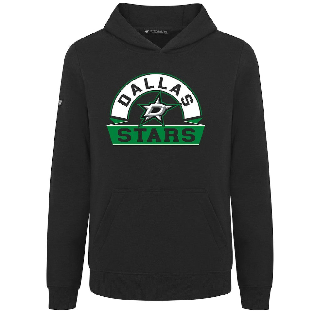 Dallas Stars Levelwear Youth Podium Banner Arch Pullover Hoodie - Black | US 203146491