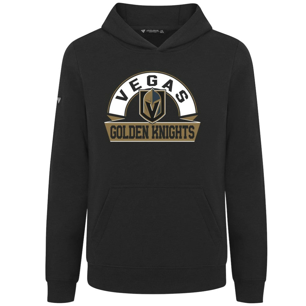 Vegas Golden Knights Levelwear Youth Podium Banner Arch Pullover Hoodie - Black | US 203146494