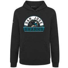 San Jose Sharks Levelwear Youth Podium Banner Arch Pullover Hoodie - Black | US 203146495
