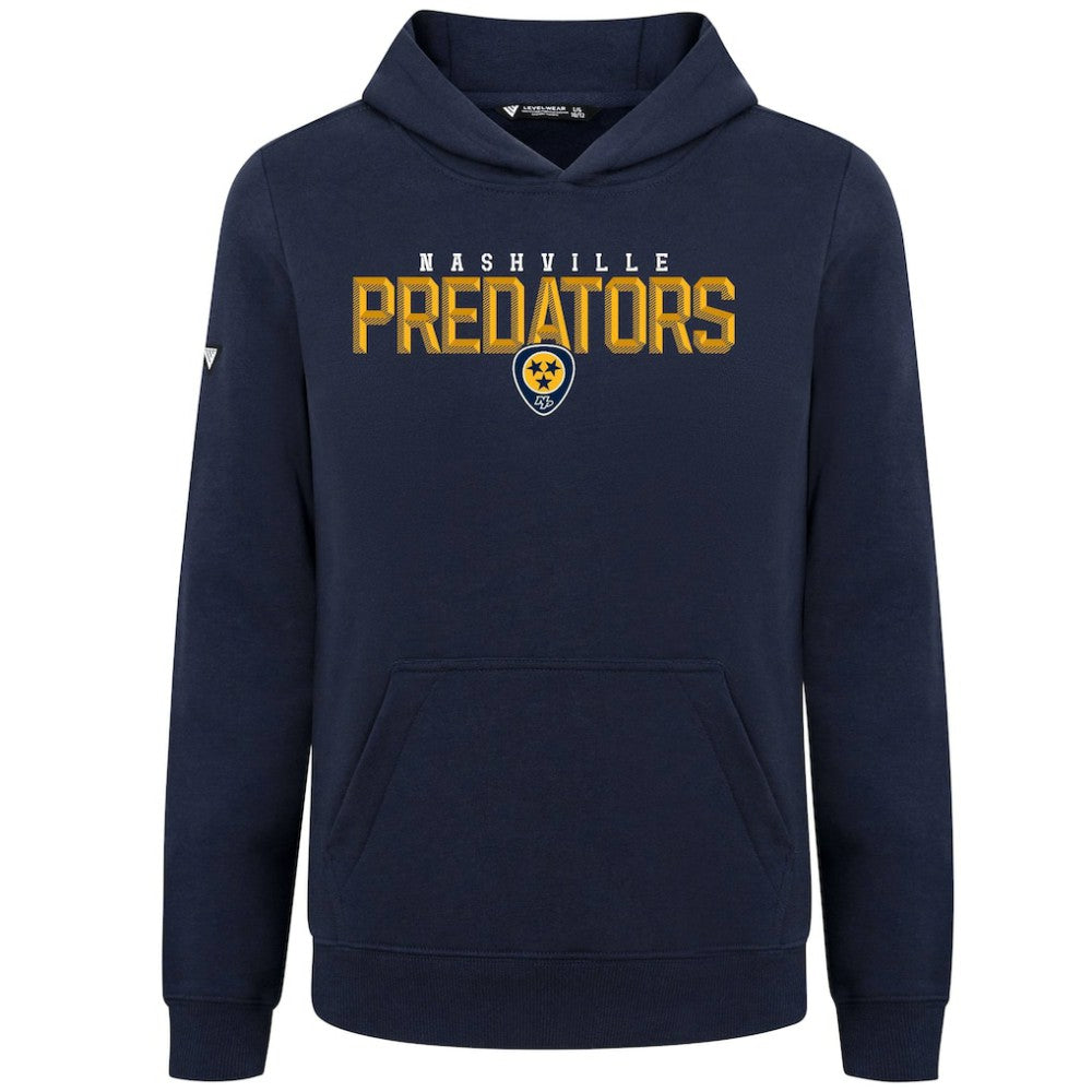 Nashville Predators Levelwear Youth Podium Carve Pullover Hoodie - Navy | US 203146504