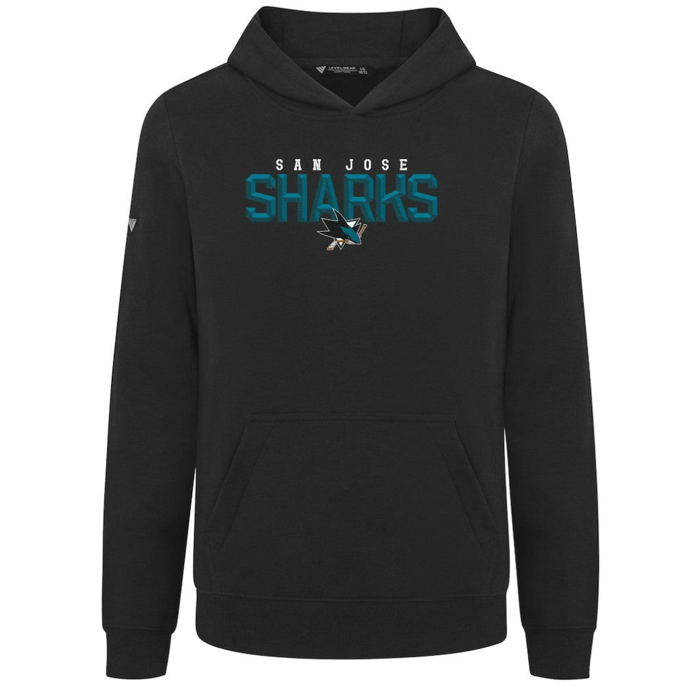 San Jose Sharks Levelwear Youth Podium Carve Pullover Hoodie - Black | US 203146507