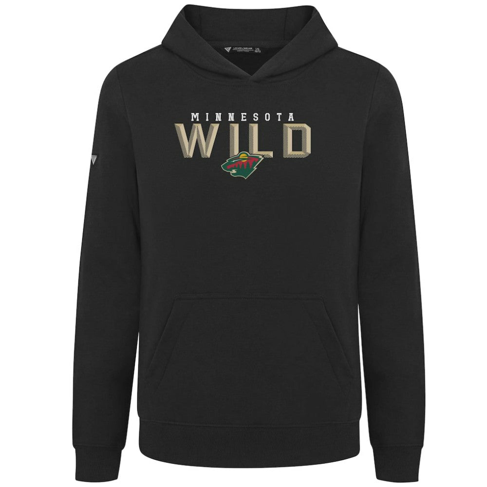 Minnesota Wild Levelwear Youth Podium Carve Pullover Hoodie - Black | US 203146508