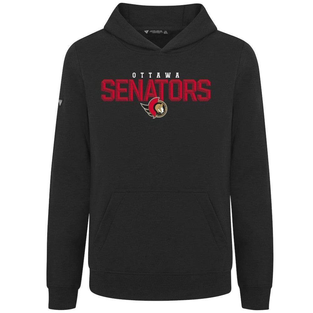 Ottawa Senators Levelwear Youth Podium Carve Pullover Hoodie - Black | US 203146513