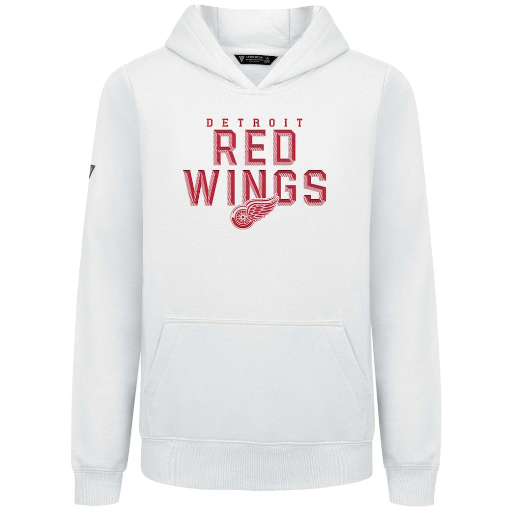 Detroit Red Wings Levelwear Youth Podium Carve Pullover Hoodie - White | US 203146520