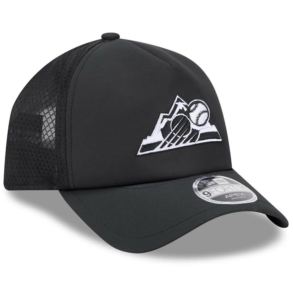 Colorado Rockies New Era 2026 Batting Practice Alternate Apex 9FORTY Adjustable Hat - Black Hats
