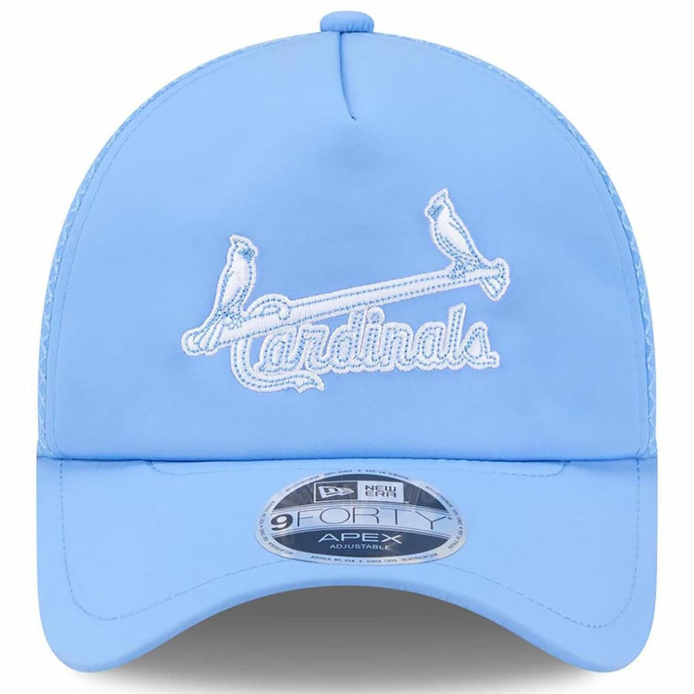 St. Louis Cardinals New Era 2026 Batting Practice Alternate Apex 9FORTY Adjustable Hat - Light Blue Hats